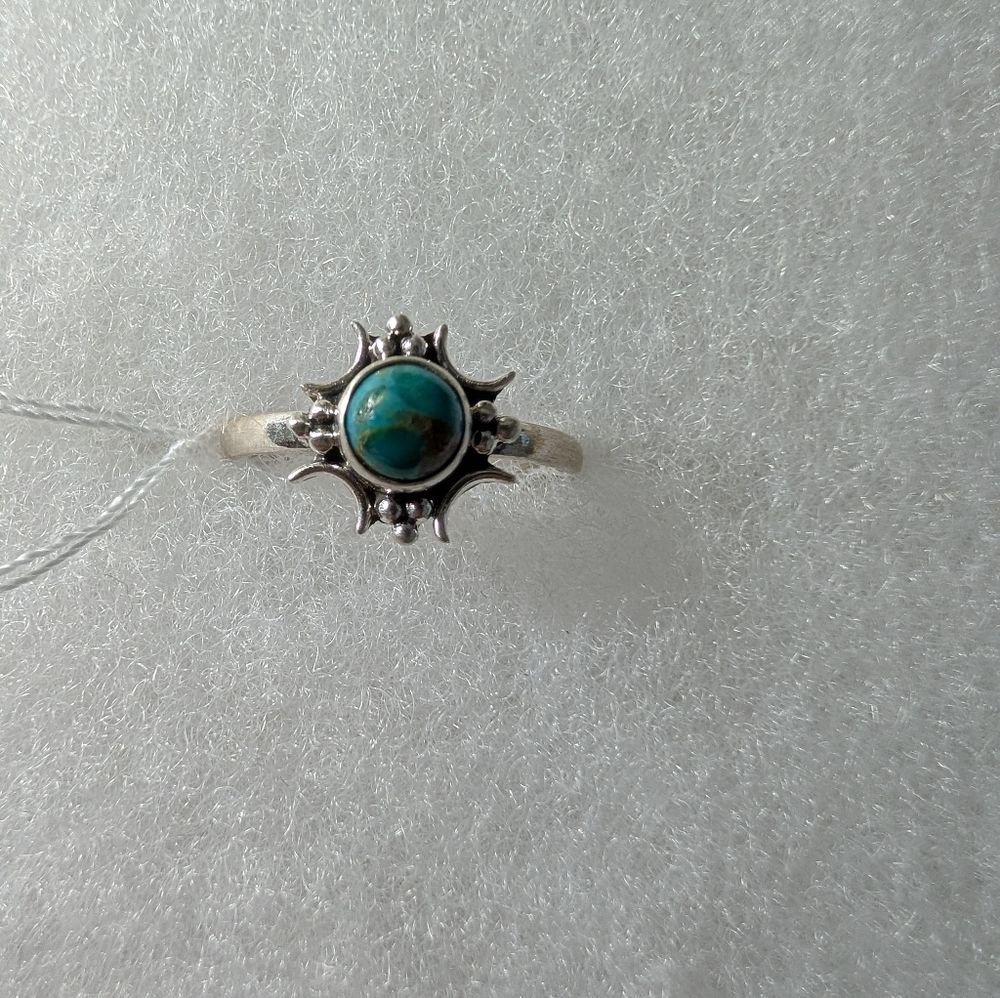 Hardy Pit Turquoise 925 Sterling Silver Ring Size 7